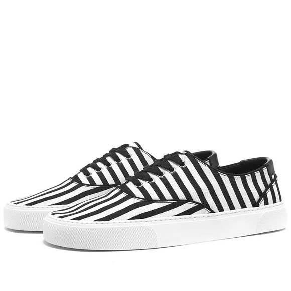 NWT - SAINT LAURENT - VENICE LOW STRIPE CANVAS SNEAKER (38) - Picture 5 of 10